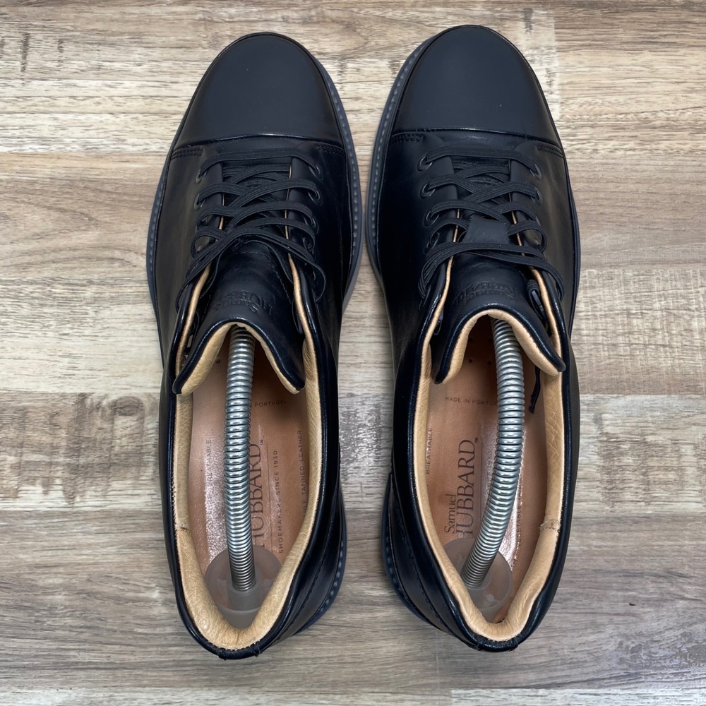 Samuel Hubbard Dress Fast Mens Black Leather Vibram Sole Sneakers Shoe 10 EUC - Picture 5 of 8
